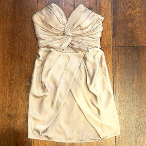 H&M STRAPLESS MINI DRESS, SIZE US 4, MAUVE/NUDE